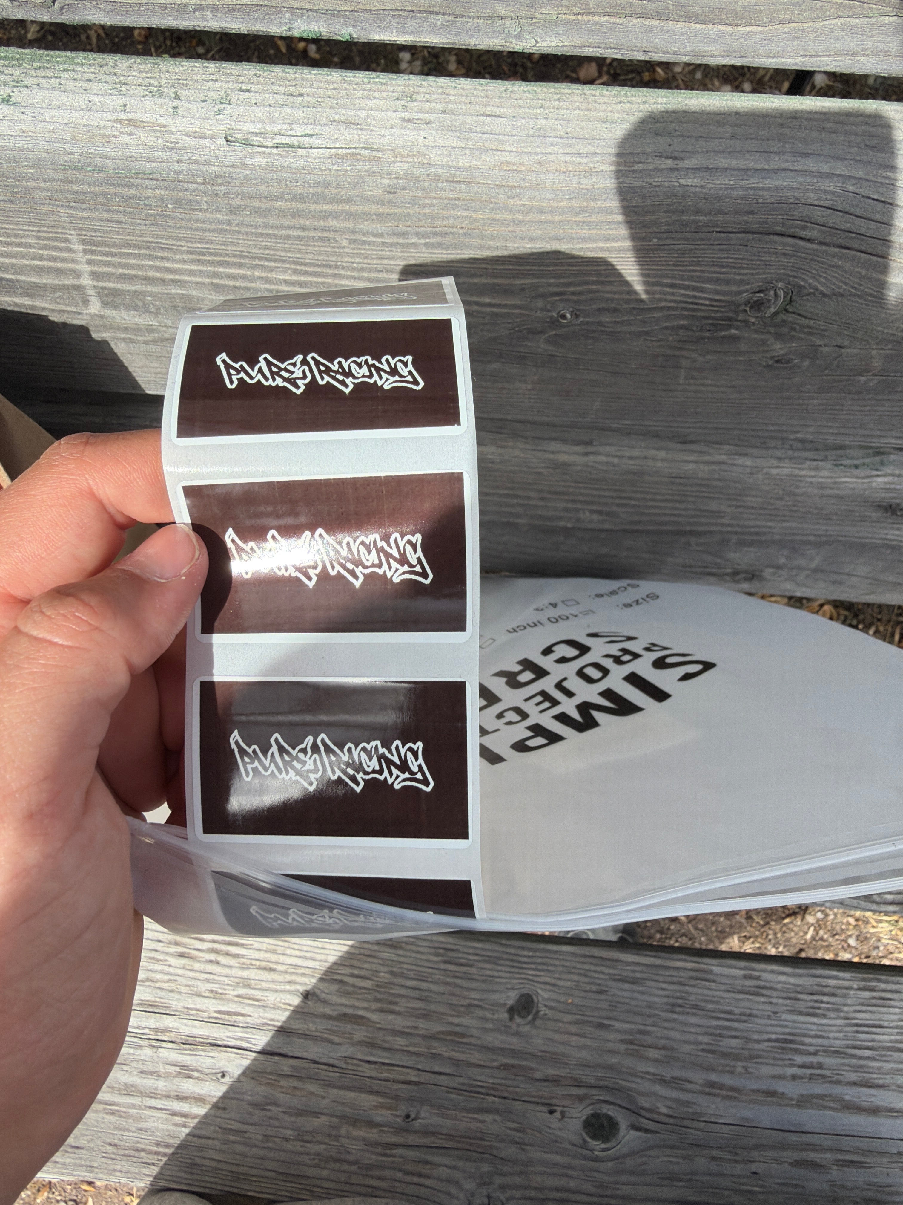 Pure racing high quality stickers